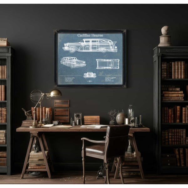 Cadillac Hearse Vintage Blueprint Auto Print