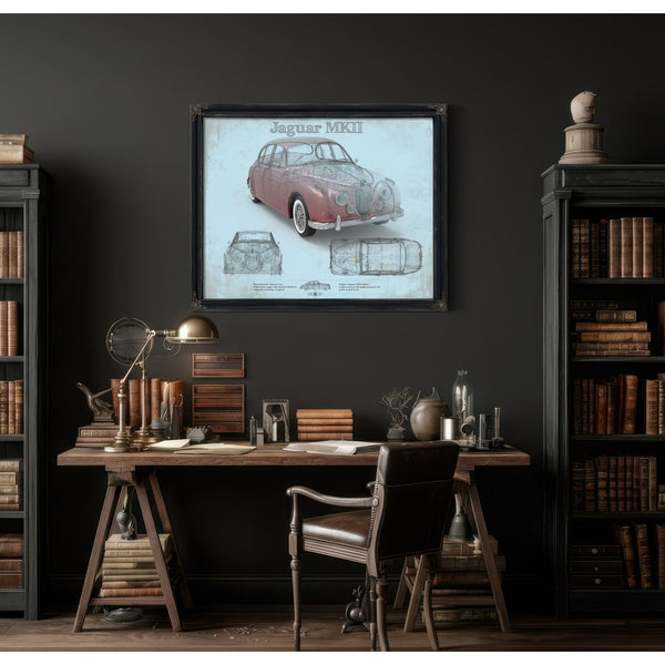 Jaguar Mark 2 MKII Car Original Blueprint Art