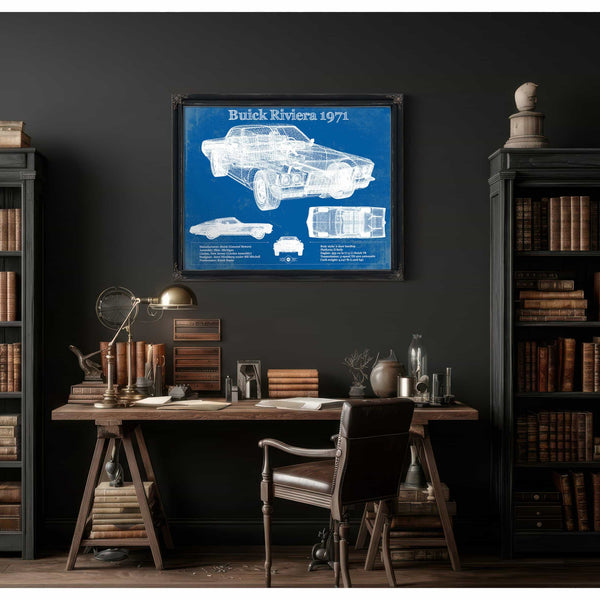 1971 Buick Riviera Blueprint Vintage Auto Print