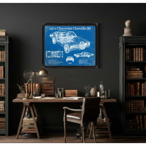 1971 Chevrolet Chevelle SS 454 Original Blueprint Art