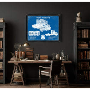 Mack Pinnacle Blueprint Vintage Truck Print