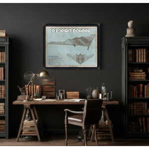 B2 Spirit Bomber Patent Blueprint Original Design Wall Art