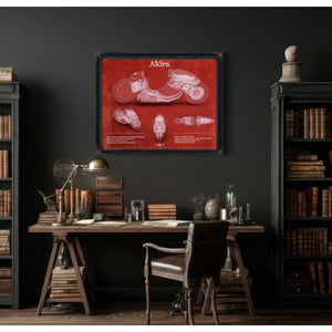 Akira Blueprint Vintage Motorcycle Print
