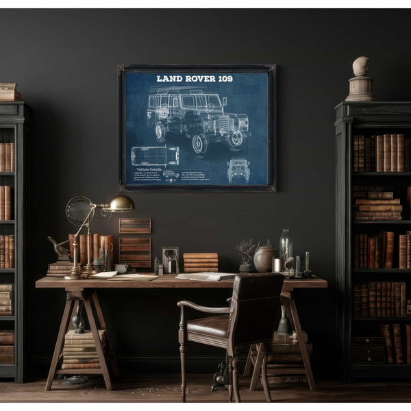 Land Rover 109 Vintage Blueprint Auto Print
