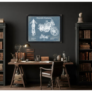 Suzuki Katana Blueprint Motorcycle Patent Print