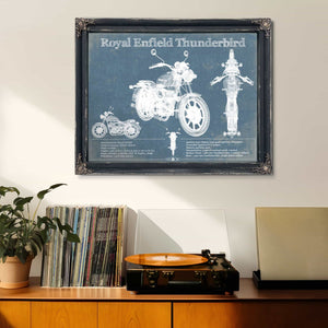 Royal Enfield Thunderbird Blueprint Motorcycle Patent Print