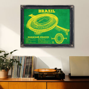 Brazil National Football Team Vintage MaracanÃ£ Stadium Soccer Print