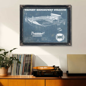 Vaught-Hemingway Stadium - Ole Miss Football Vintage Art Print