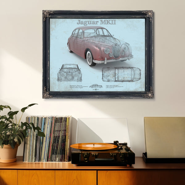 Jaguar Mark 2 MKII Car Original Blueprint Art