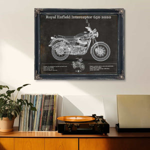 Royal Enfield Interceptor 650 2020 Blueprint Motorcycle Patent Print