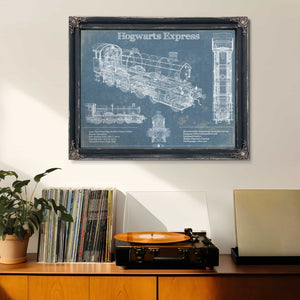 Hogwarts Express Vintage Blueprint Train Print