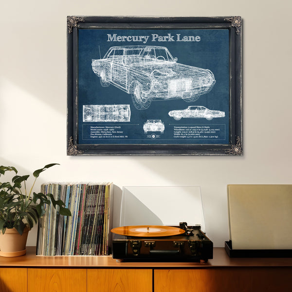 Mercury Park Lane Blueprint Vintage Auto Print