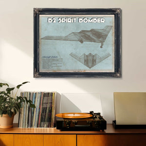 B2 Spirit Bomber Patent Blueprint Original Design Wall Art