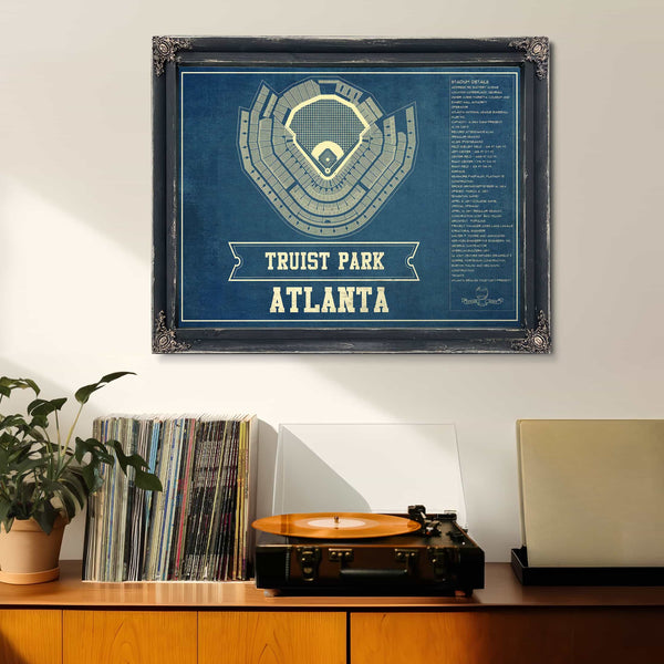 Turner Field - Atlanta Braves (MLB) Team Color Vintage Baseball Print