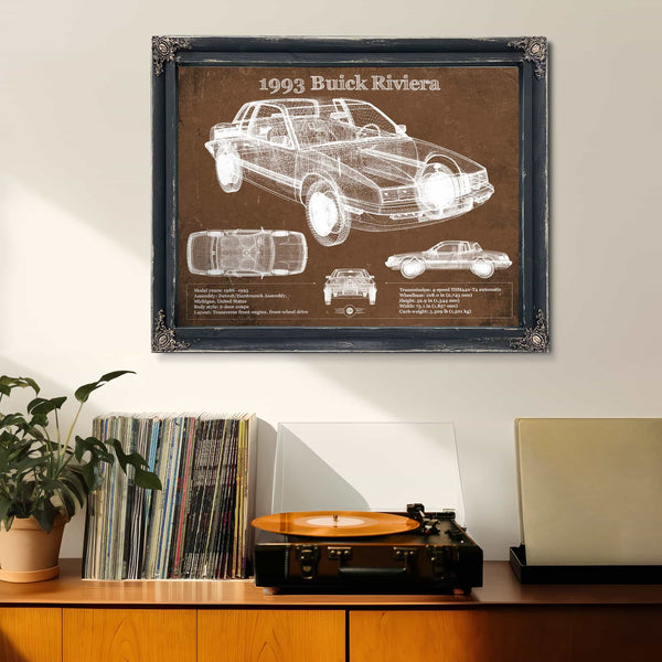 1993 Buick Riviera Vintage Blueprint Auto Print