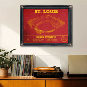 St. Louis Blues - Enterprise Center Vintage Hockey Blueprint NHL Print