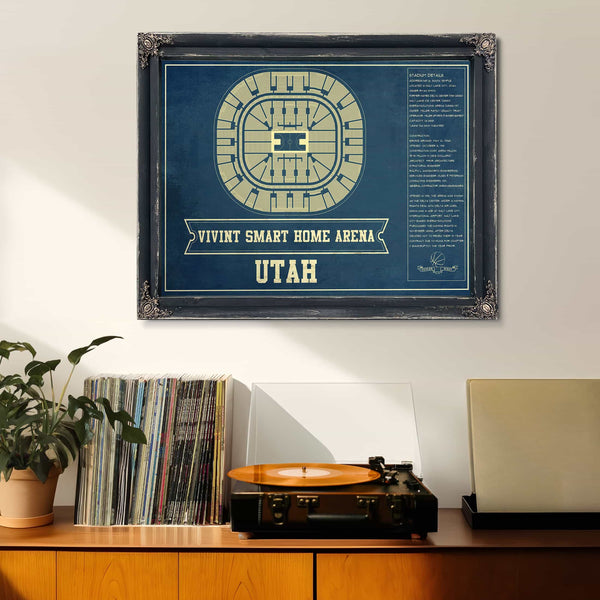 Utah Jazz - Vivint Smart Home Arena Seating Chart Vintage Art Print