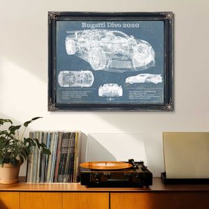 Bugatti Divo 2020 Vintage Sports Car Print