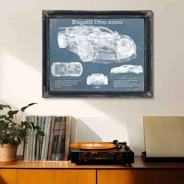 Bugatti Divo 2020 Vintage Sports Car Print