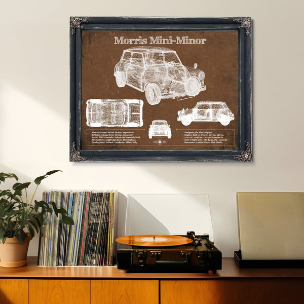 Morris Mini-Minor Vintage Auto Print