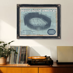 Bristol Speedway Blueprint NASCAR Race Track Print
