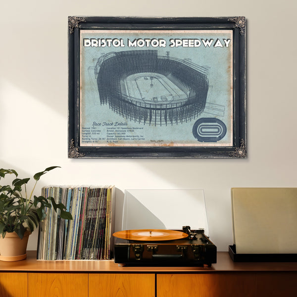 Bristol Speedway Blueprint NASCAR Race Track Print