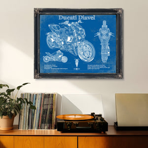 Ducati Diavel Blueprint Motorcycle Patent Print