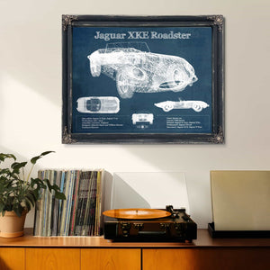 Jaguar XK-E Roadster Original Blueprint Art