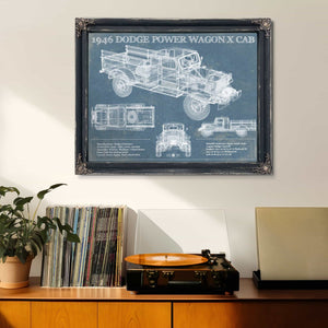 1946 Dodge Power Wagon X Cab Vintage Blueprint Auto Print