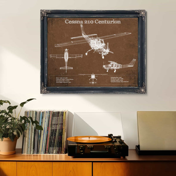Cessna 210 Centurion Original Blueprint Art