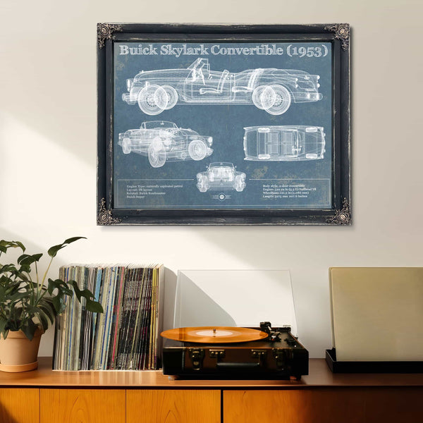 Buick Skylark Convertible (1953) Vintage Blueprint Auto Print