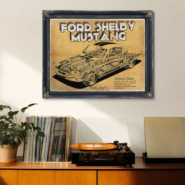 Vintage Ford Shelby Mustang Sports Car Print