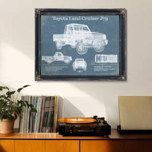 Toyota Land Cruiser J79 Blueprint Vintage Auto Print