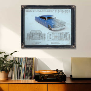 Buick Roadmaster 49-53 Sports Car Blueprint Patent Original Art