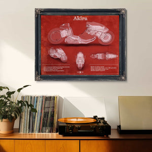 Akira Blueprint Vintage Motorcycle Print