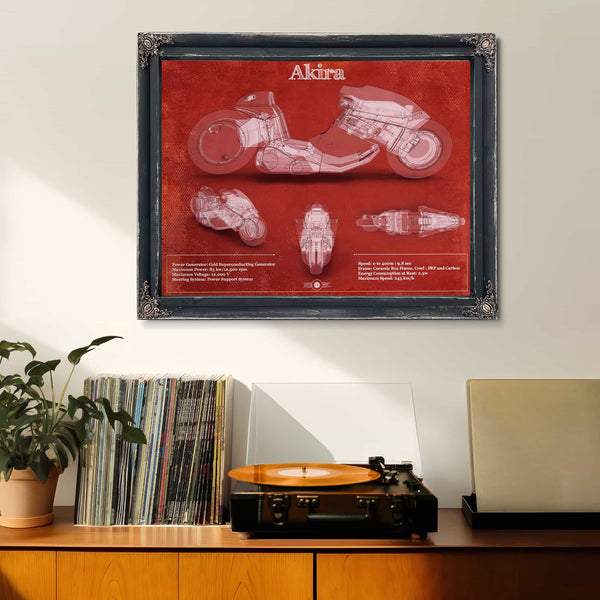 Akira Blueprint Vintage Motorcycle Print
