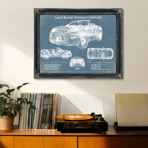 Land Rover Evoque Cabriolet Blueprint Vintage Auto Print