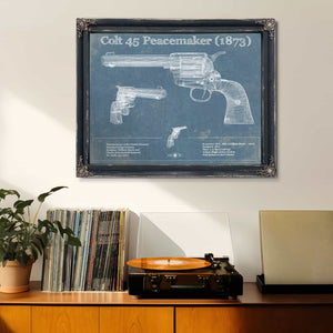 Colt 45 Peacemaker 1873 Blueprint Vintage Gun Print