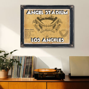 Los Angeles Angels - Angel Stadium Vintage Seating Chart Baseball Print