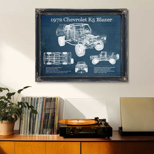 1972 Chevrolet K5 Blazer Blueprint Vintage Auto Patent Print