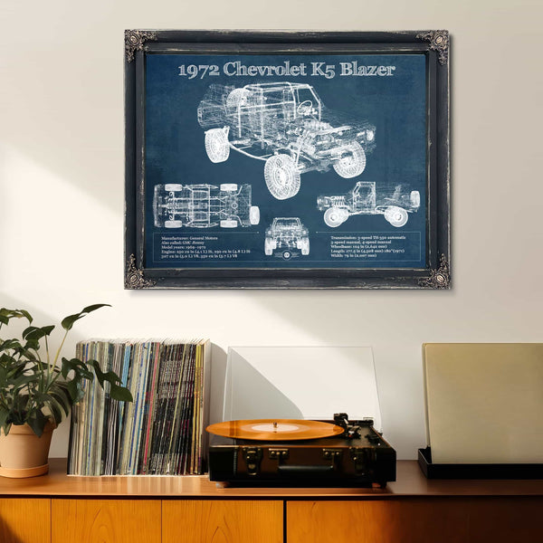 1972 Chevrolet K5 Blazer Blueprint Vintage Auto Patent Print