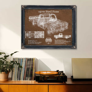 1970 Ford F100 Vintage Blueprint Auto Print