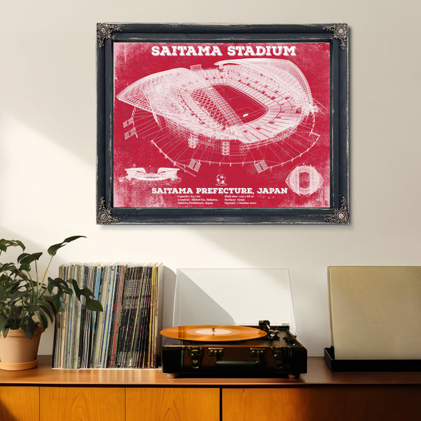 Japan National Football Team Red Saitama Stadium Soccer Print