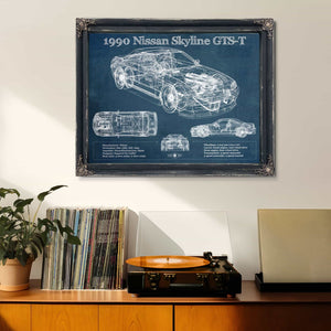 1990 R32 Skyline GTS-T Original Blueprint Art