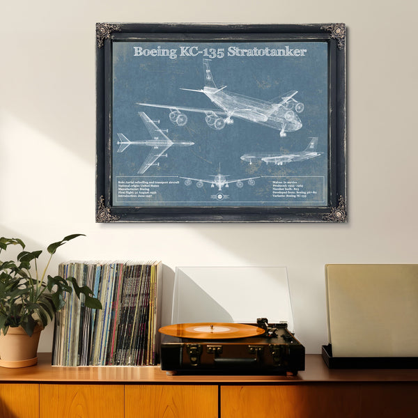 Boeing KC-135 Stratotanker Aviation Blueprint Print - Custom Pilot Name Can Be Added