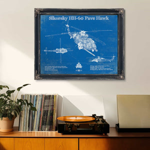 Sikorsky HH-60 Pave Hawk Vintage Aviation Blueprint Military Print