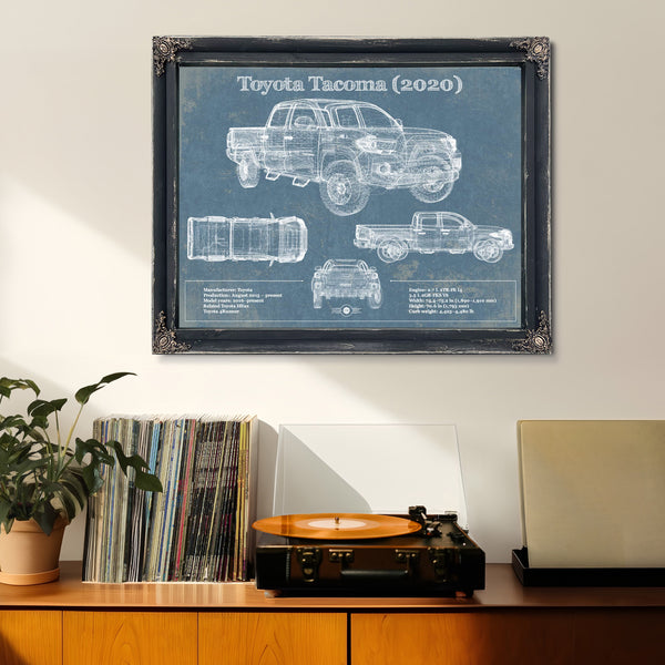 Toyota Tacoma (2020) Vintage Blueprint Truck Print