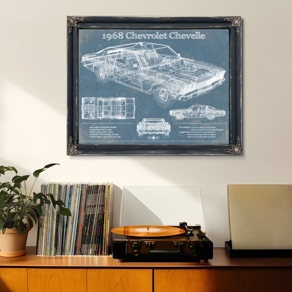 1968 Chevrolet Chevelle Original Blueprint Art