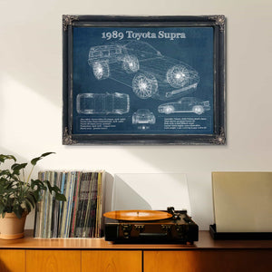 1989 Toyota Supra Vintage Blueprint Auto Print