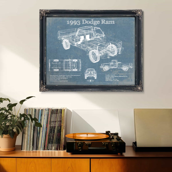 1993 Dodge RAM 150 Vintage Blueprint Auto Print